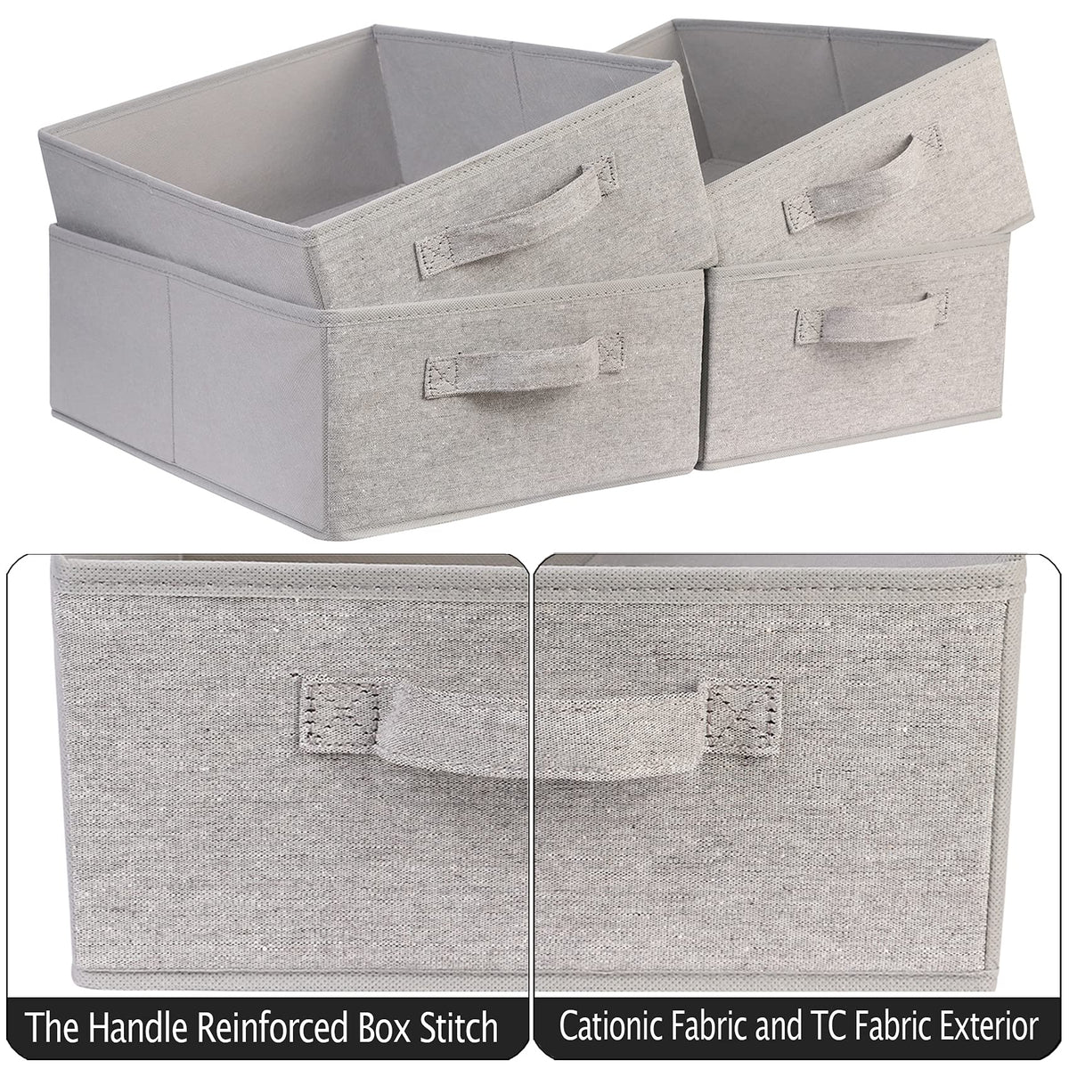 AYVANBER Foldable Storage Boxes Large Closet Organizers and Cube Storage Bins with Handle Clothes Drawer Organizer Bedroom Organization Set for