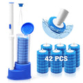 NEWE Disposable Toilet Brush Set with 42 Refills and Hidden Tweezers