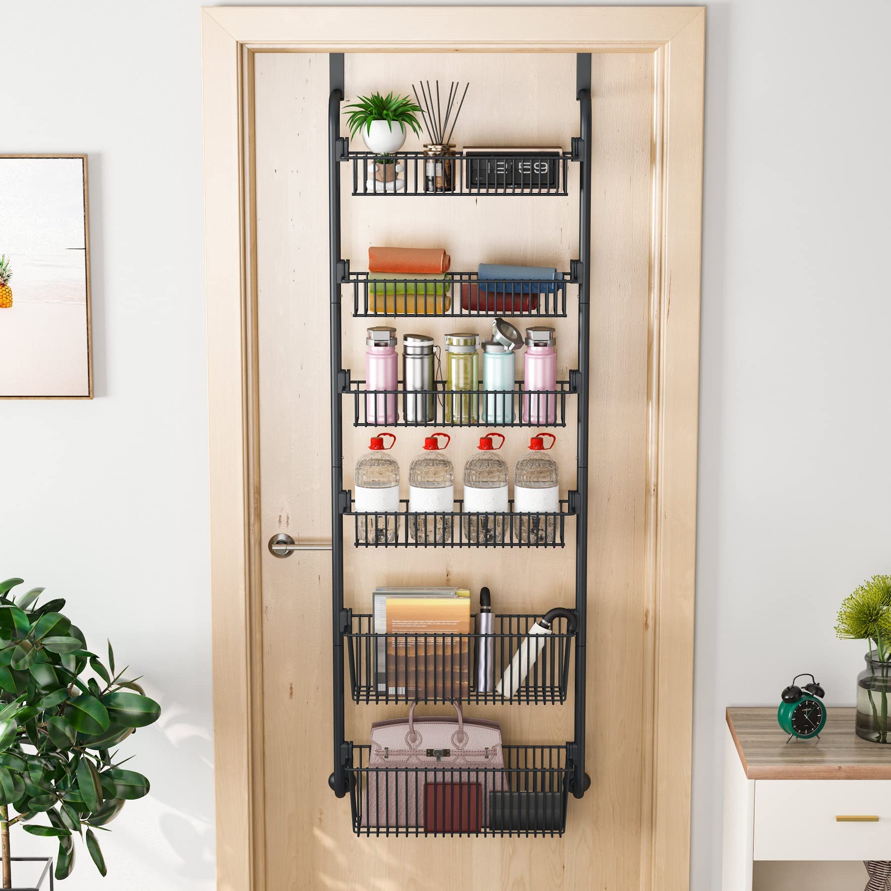 Jolof Store 6-Tier Metal Over the Door Pantry Organizer & Spice Rack