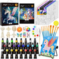 Nicpro 72-Piece Acrylic Painting Set with Table Easel and Pattern Canvas