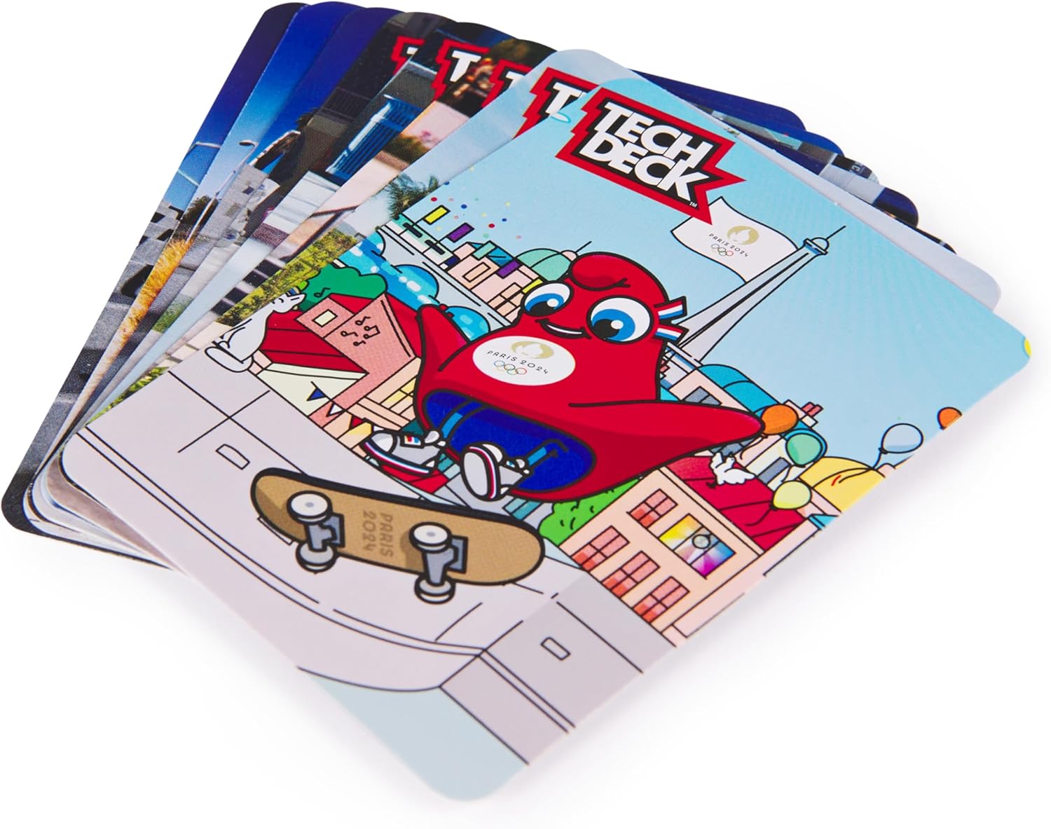 Tech Deck Paris 2024 Olympic Games Fingerboards 8-Pack – Mini Skateboards