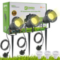 OMSEN Garden Spotlights | IP67 Waterproof GU10 Aluminium Spike Lights - 3 Pack