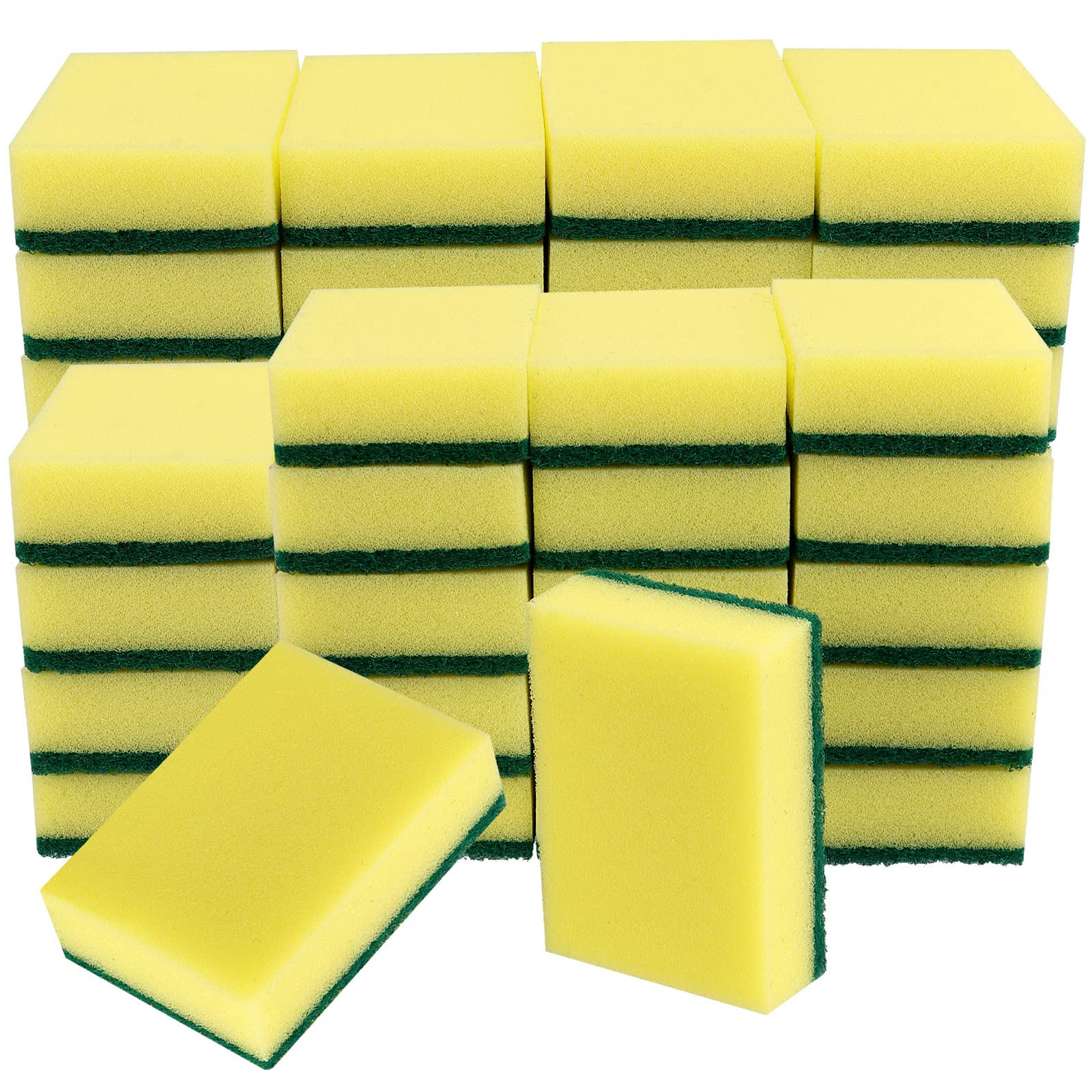 ZEONHAK 40 Pack Dual Sided Scrub Cleaning Sponges – Non-Scratch Scourers