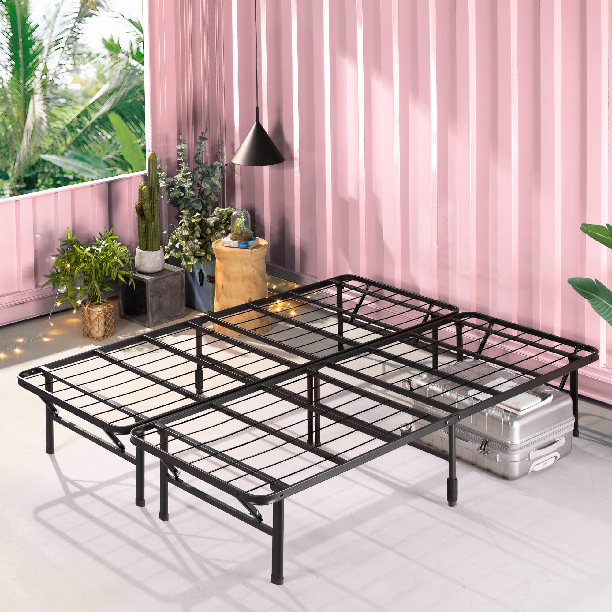 Zinus SmartBase King Bed Frame – 14 Inch Folding Steel Platform Bed