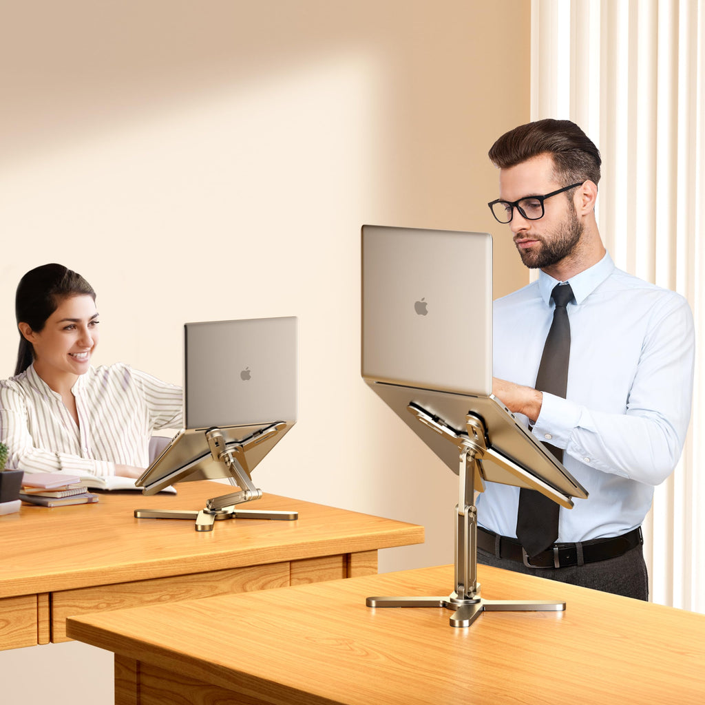 FoldWise X Aluminum Laptop Stand | 360° Rotating & Adjustable Riser