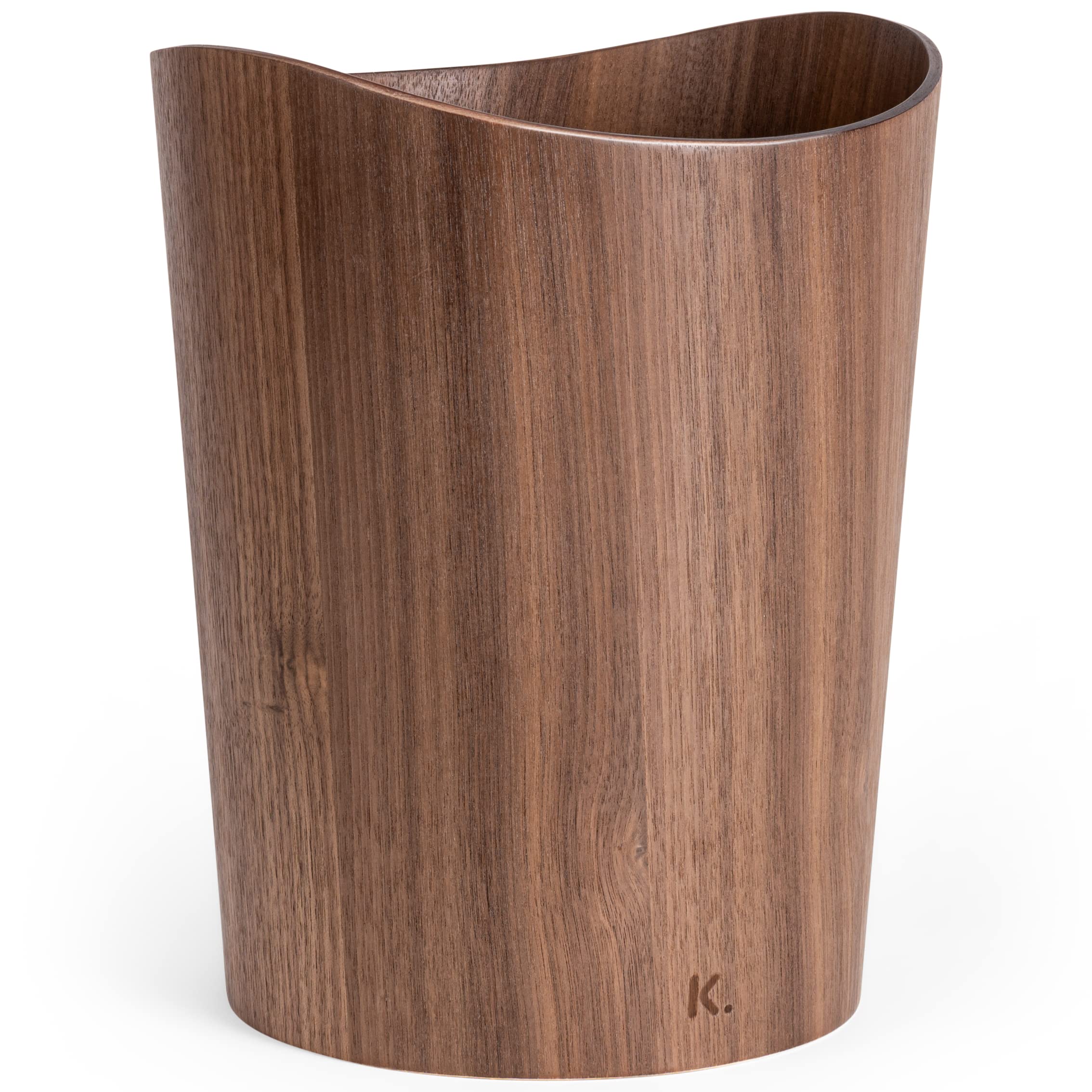 Kazai Börje Real Wood Waste Paper Bin | 9L Walnut Office Trash Can
