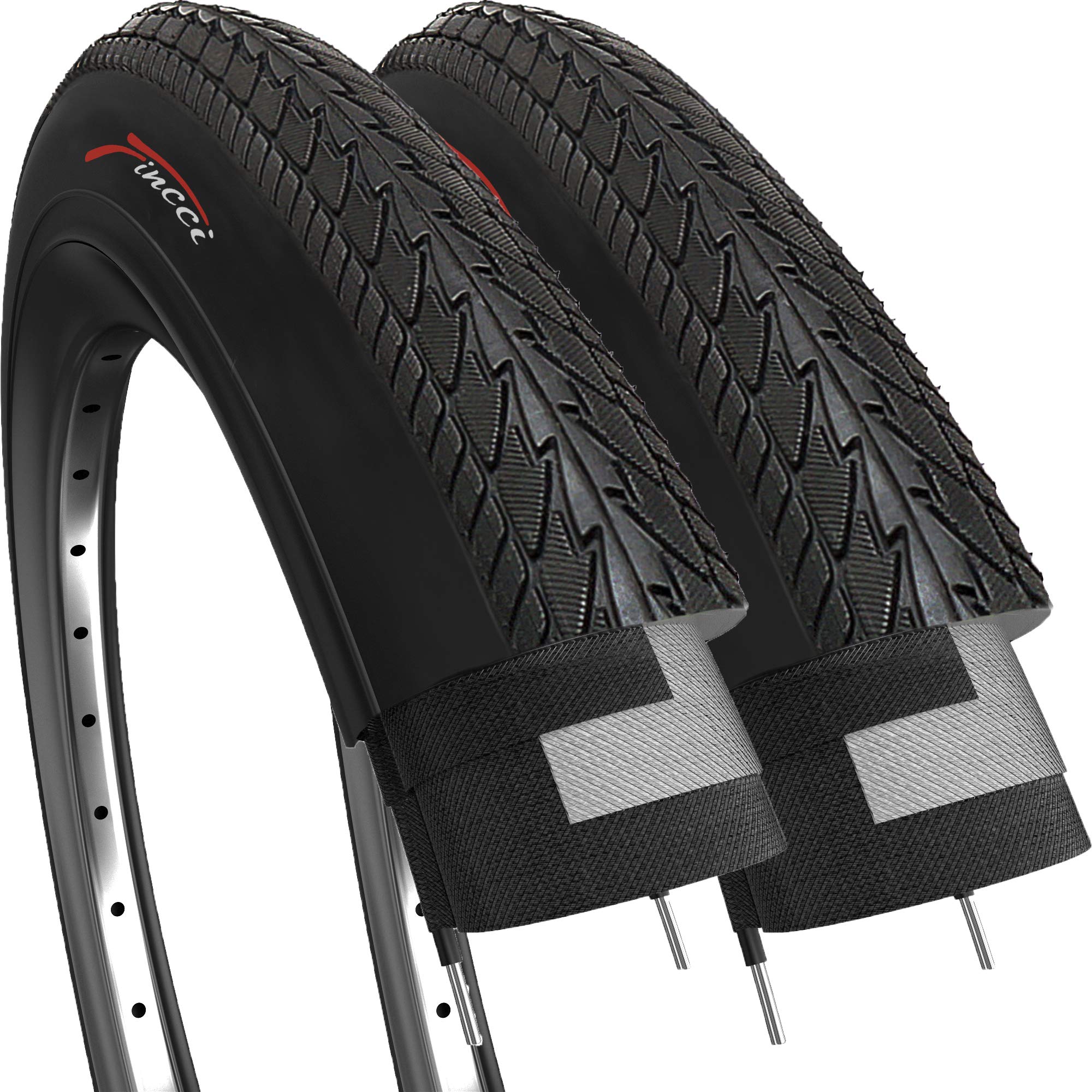 Fincci 26x1.50 Slick Bicycle Tyres | 40-559 MTB Road Hybrid - Pack of 2