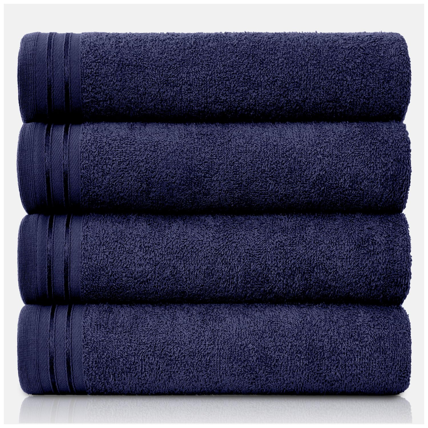 GC Gaveno Cavailia Egyptian Cotton Bath Sheets - 4 Pack Navy Towels