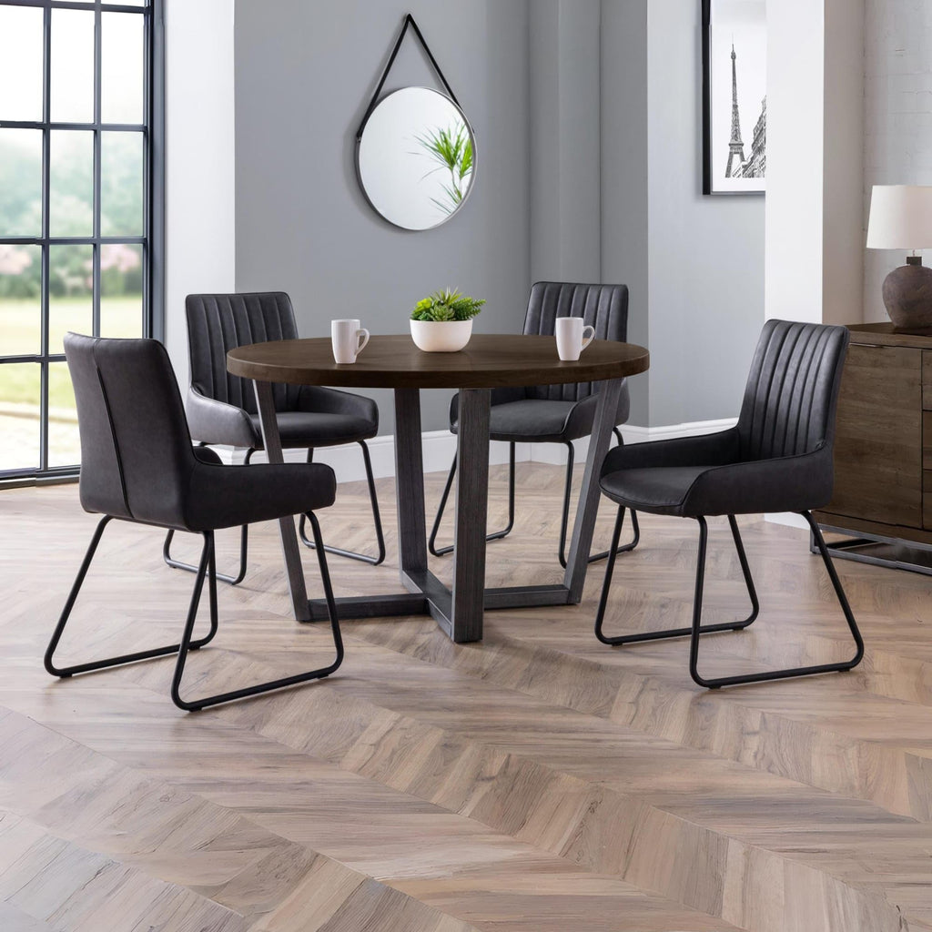 Julian Bowen Soho Dining Chairs, Set of 2, Faux Leather, Black - H86xW50cm - image 2