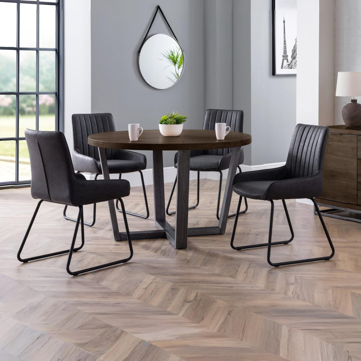 Julian Bowen Soho Dining Chairs, Set of 2, Faux Leather, Black - H86xW50cm - image 2