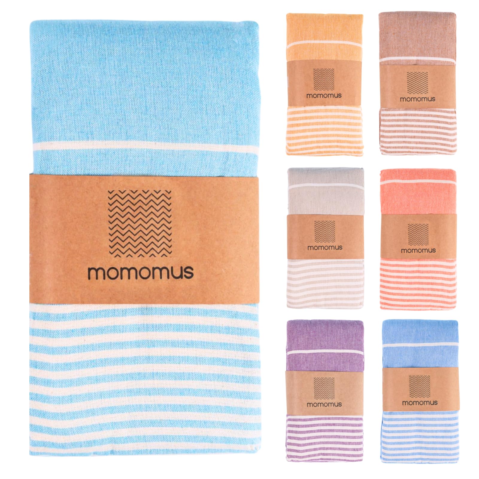 MOMOMUS XXL Extra Large Beach Towel – 100% Cotton Sand Free Fouta