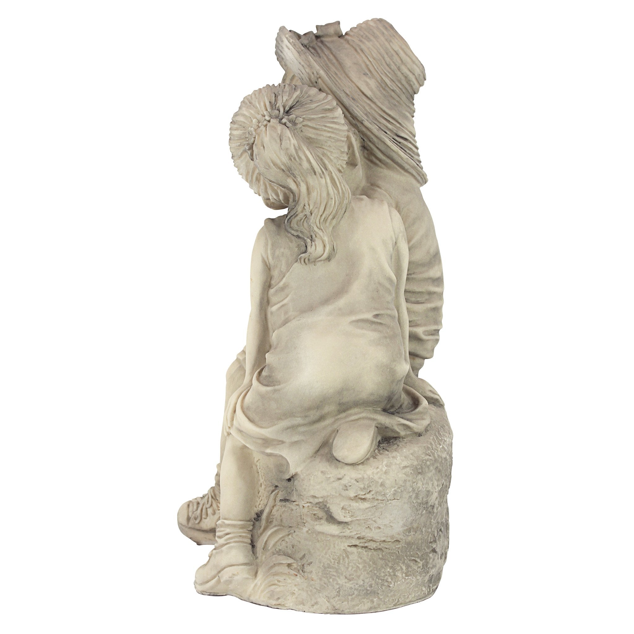 Design Toscano Kissing Kids Garden Statue | Antique Stone Resin, 35cm