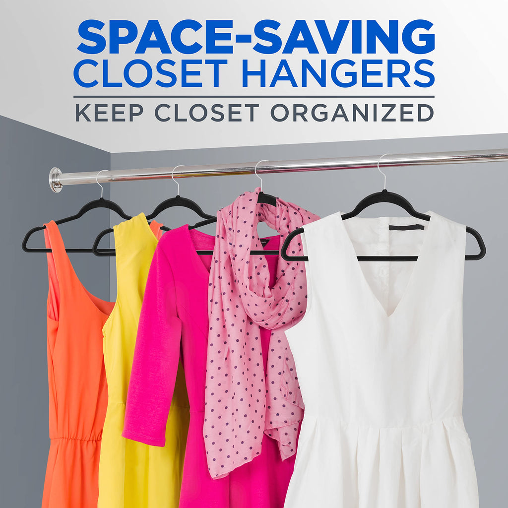 SereneLife Velvet Hangers – 100 Pack Non-Slip Space-Saving Coat Hangers