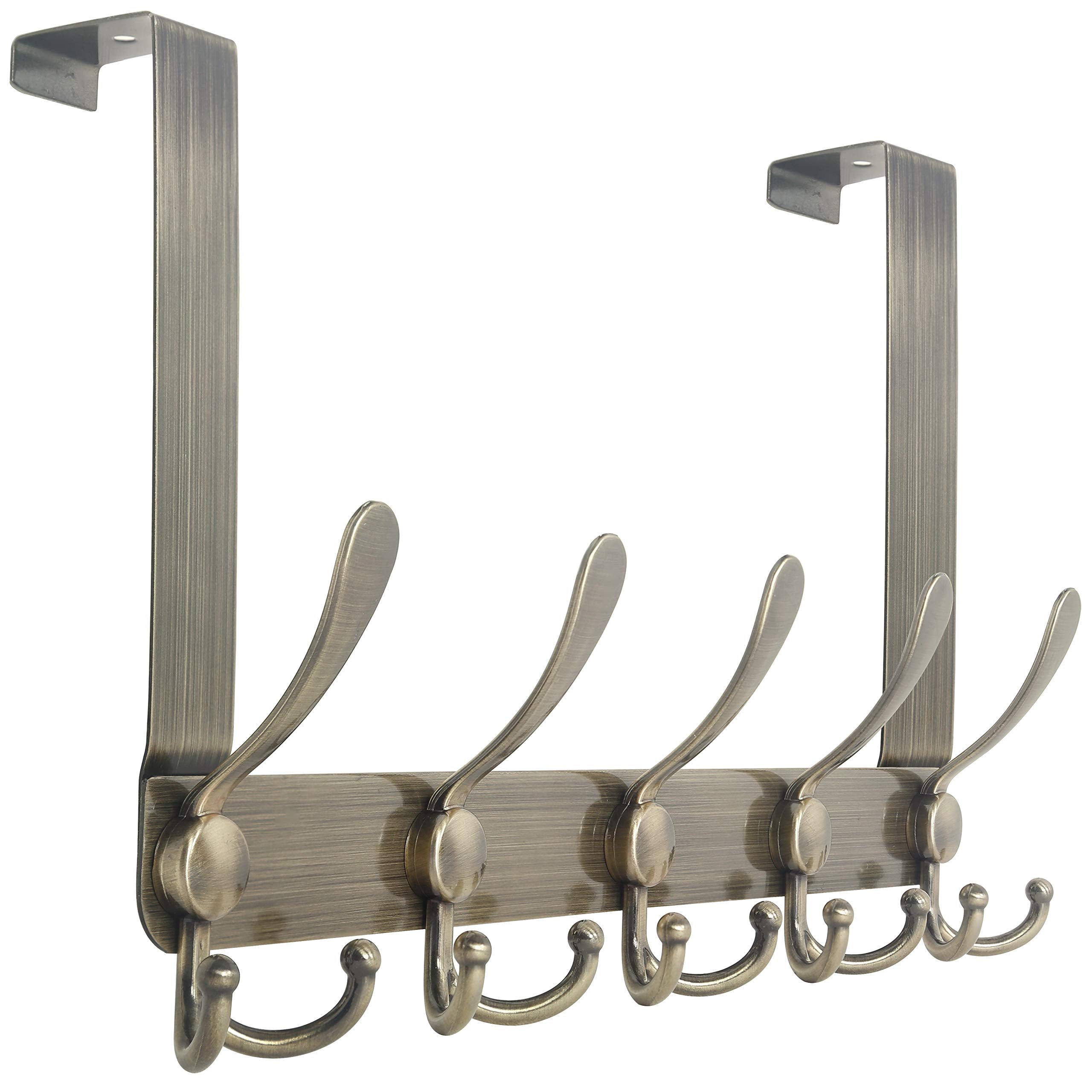 WEBI Over the Door Hook Rack – 5 Triple Hooks Heavy Duty Metal Towel Hanger