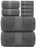 8-Piece Egyptian Cotton Towel Set – Charcoal Grey, 700 GSM