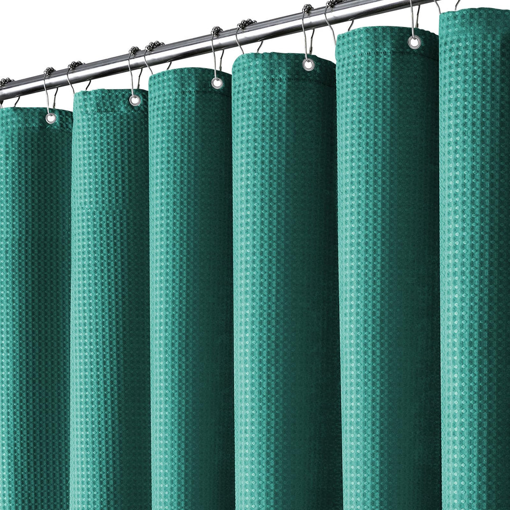 BTTN Long Waffle Shower Curtain, Waterproof, 182x200cm, Seaweed Green