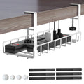 Jolof Store Under Desk Cable Management Tray – No-Drill Wire Rack, White