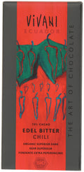 Vivani Organic Dark Chili Chocolate - 70% Cocoa - 100g (Pack of 5)