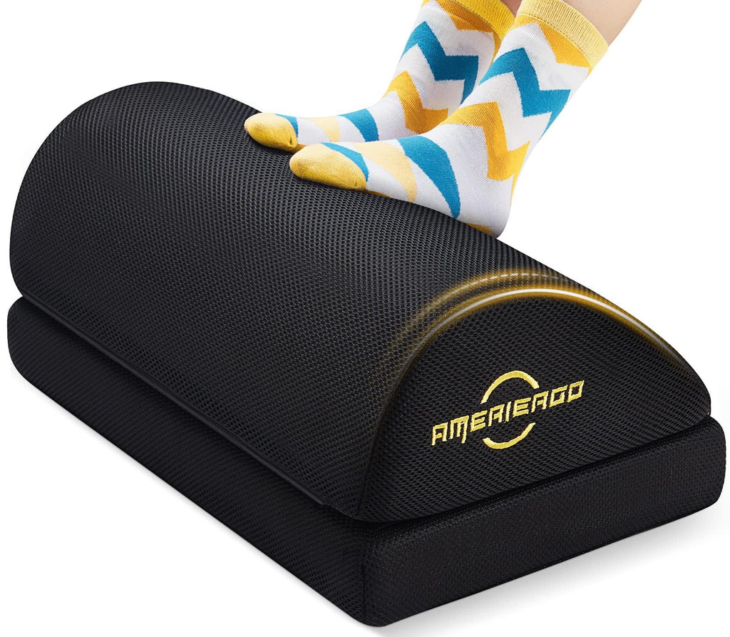 AMERIERGO Ergonomic Foot Rest – Memory Foam Under Desk Footrest
