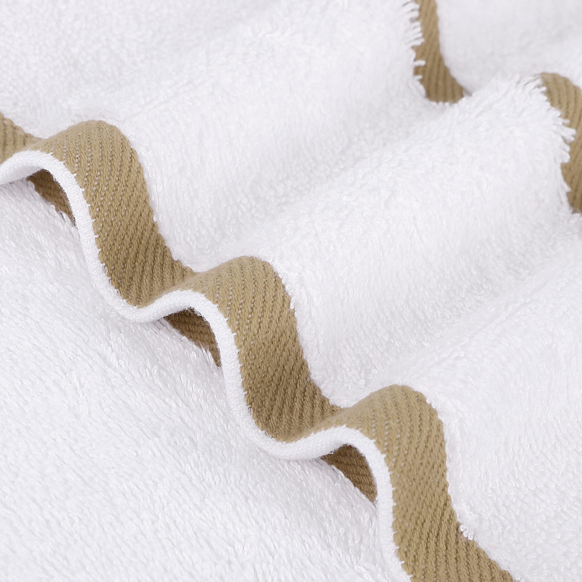 PiccoCasa Cotton Thick Hand Towels Striped for Spa Hotel 2 Pack 40cm x 80cm - image 4