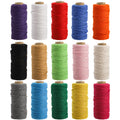 ZEAYEA 15 Rolls Macrame Cord | 2mm 3-Strand Twisted Cotton Twine String