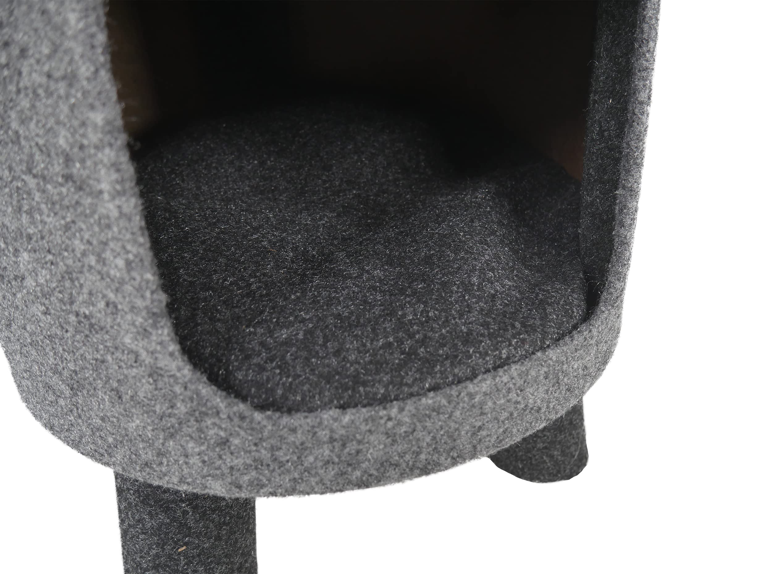 Rosewood Catwalk Charcoal Felt Cat Stool – Modern Pet Hideaway Bed