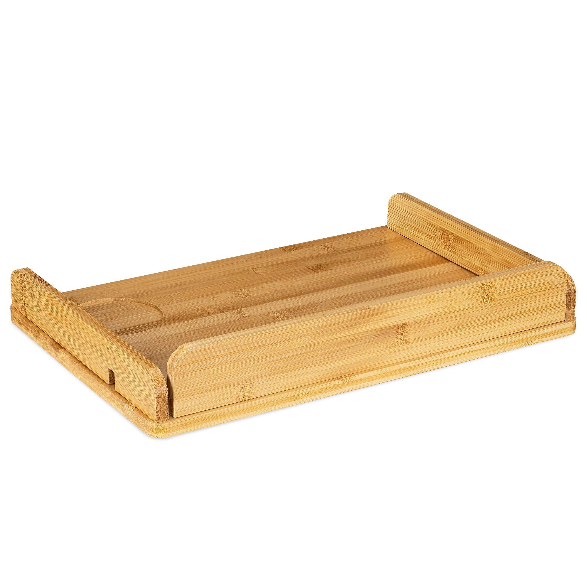Navaris Bamboo Clip-on Bedside Shelf – Clamping Bed Frame Tray Table
