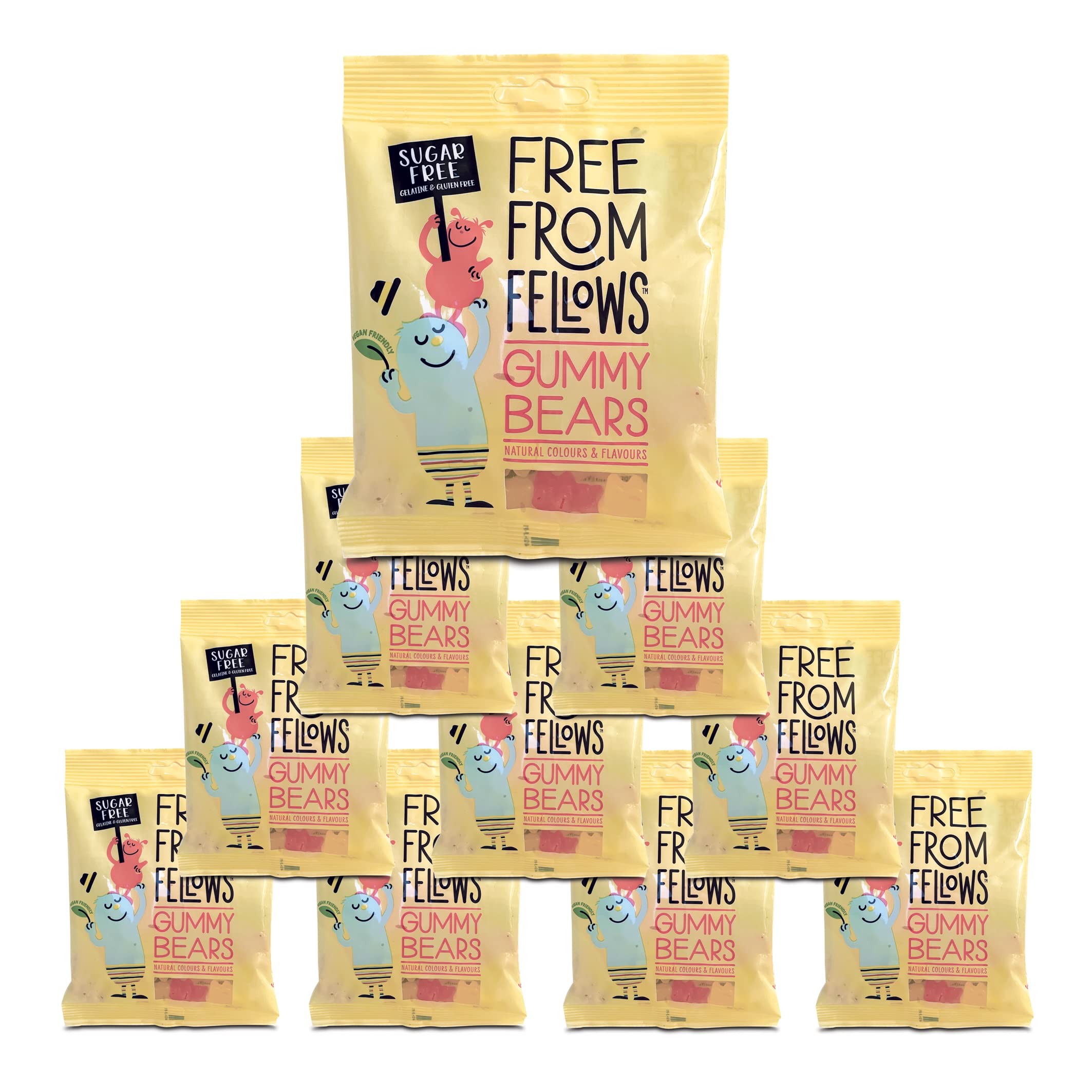 Free From Fellows Sugar Free Gummy Bears – Vegan & Gluten Free (10 x 70g)