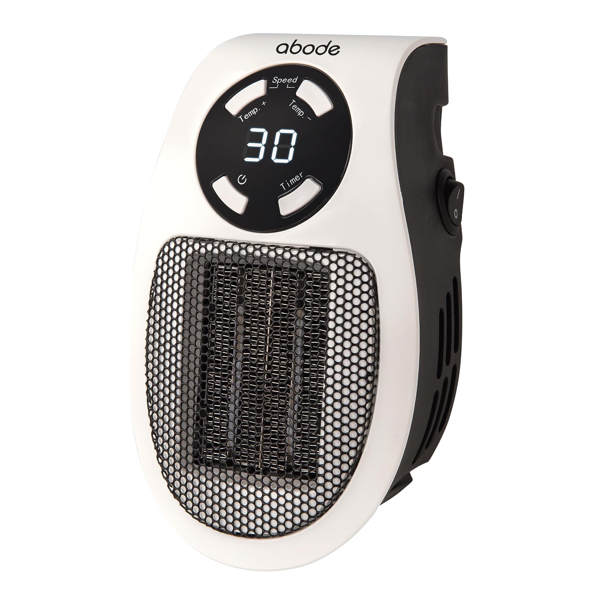 Abode 500W Portable Ceramic Plug-in Heater | 12hr Timer & LED Display