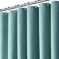 BTTN Waffle Shower Curtain – Heavy Duty Waterproof Weighted Fabric, Teal