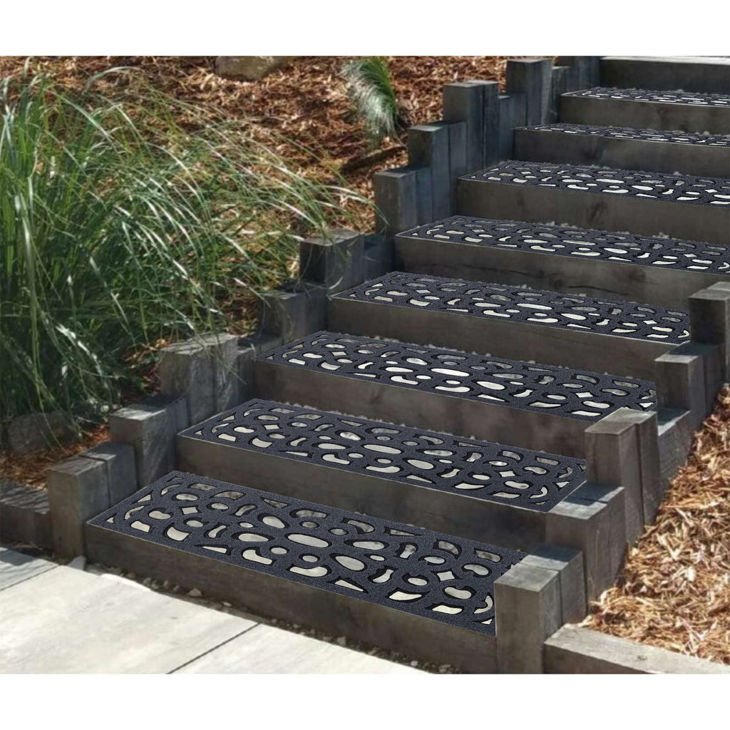Nicoman Victorian Narrow Doormat – Recycled Rubber Outdoor Mat (4 Pack)