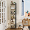YITAHOME 6-Tier Industrial Bookcase | Tall Metal and Wood Storage Shelf