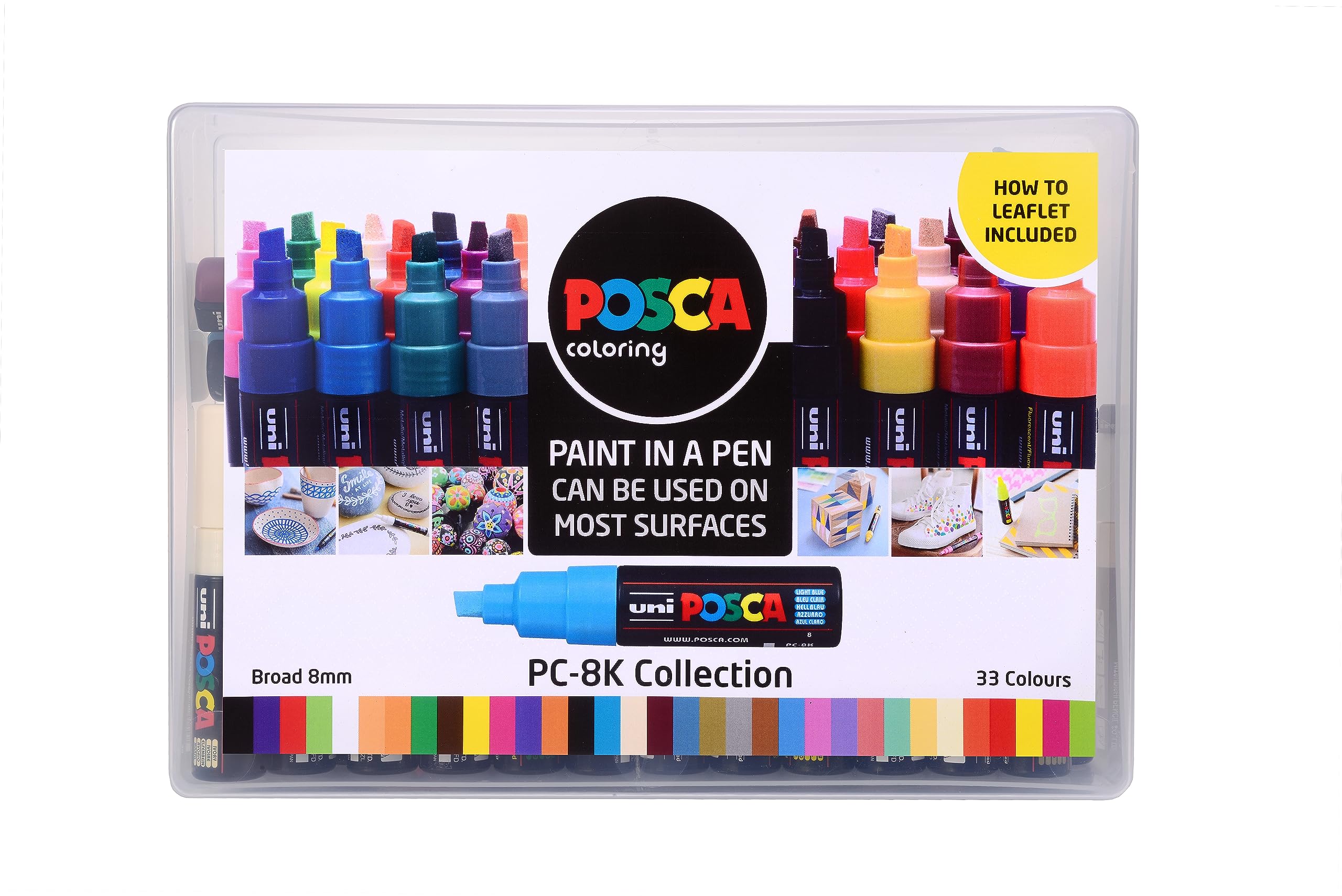 POSCA PC-8K Paint Pens – 33 Color Set – Broad Chisel Tip Markers