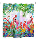 Goodbath Extra Long Flamingo Tropical Shower Curtain | 180 x 240cm