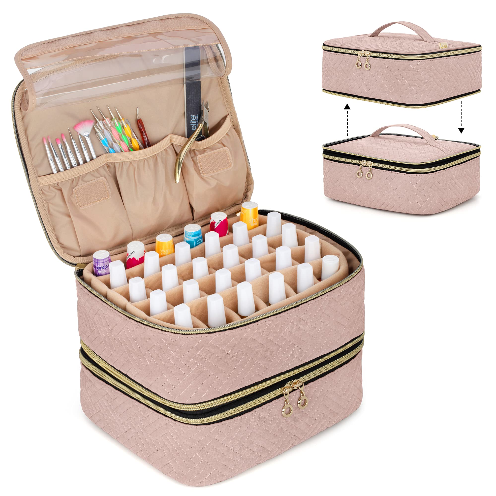 Luxja Nail Polish Organiser Case – 60 Bottle Detachable Storage Bag