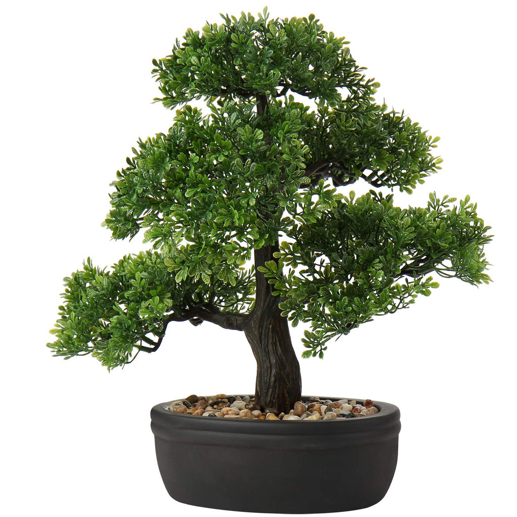 Briful 14.1" Artificial Bonsai Tree | Faux Japanese Pine Potted Plant