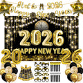 2026 New Years Eve Decorations – 52Pc Gold & Black Party Set