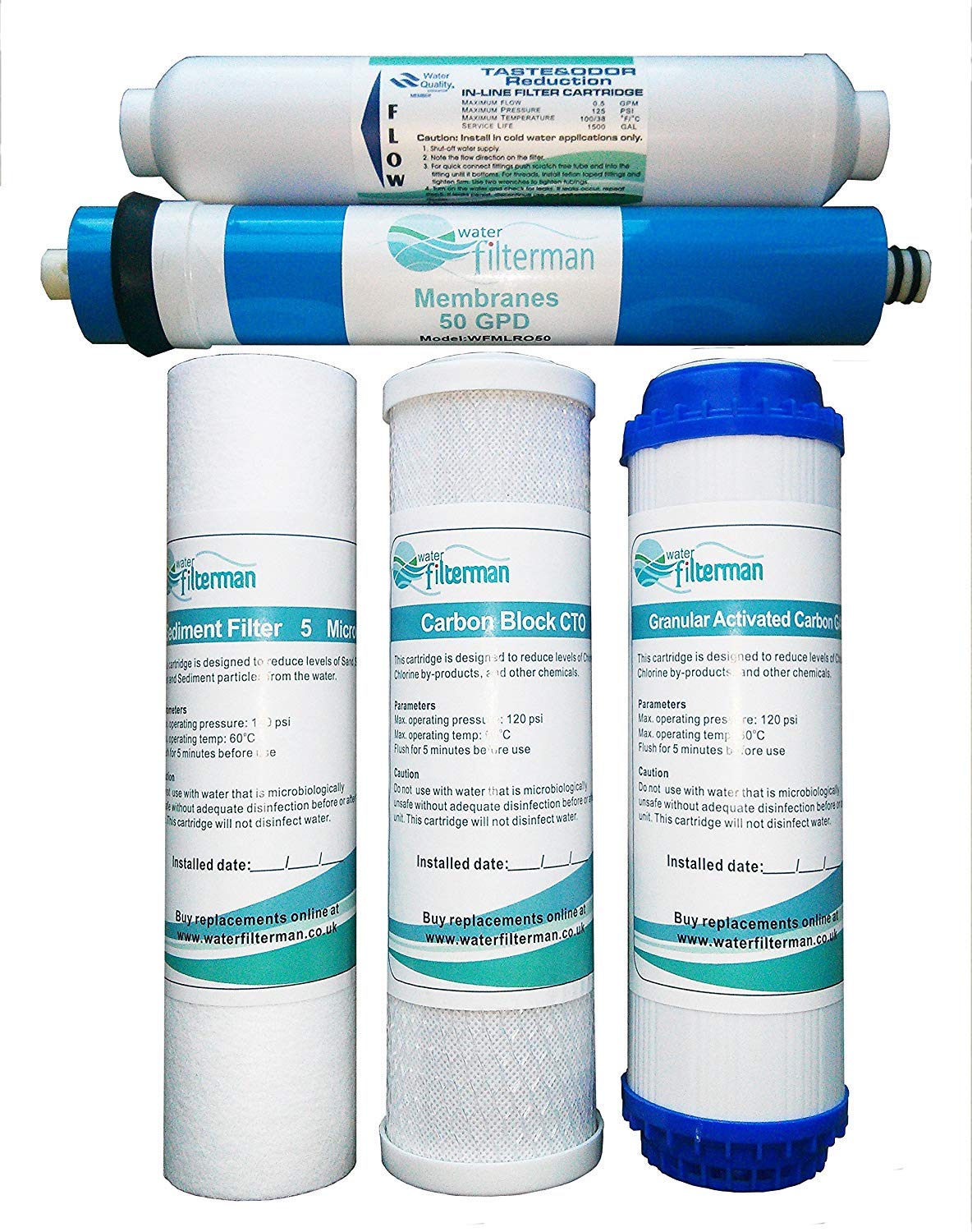 Jolof Store 5-Stage Reverse Osmosis Replacement Water Filter Set