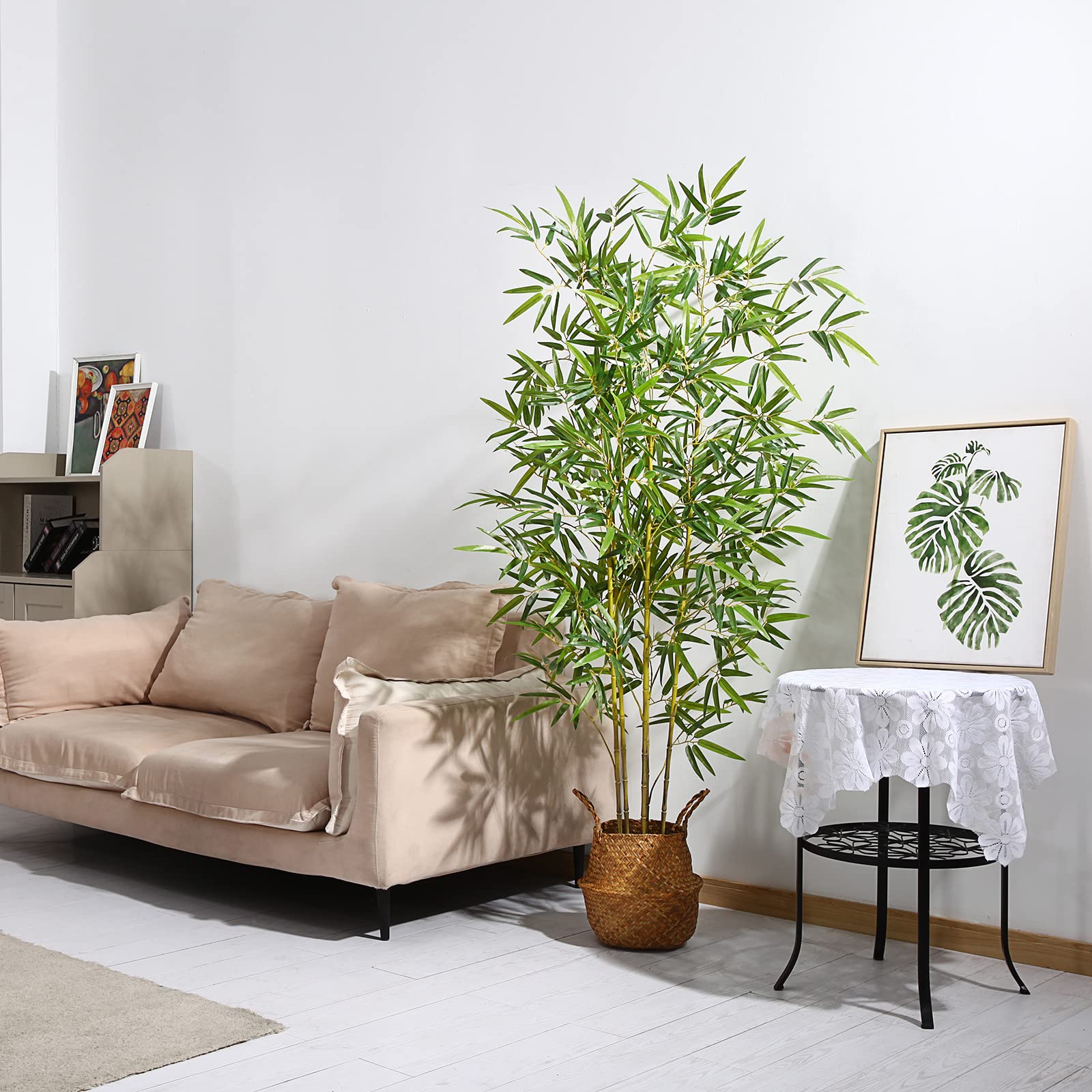 Kazeila 160cm Artificial Bamboo Tree | Tall Faux Plant with Pot & Basket