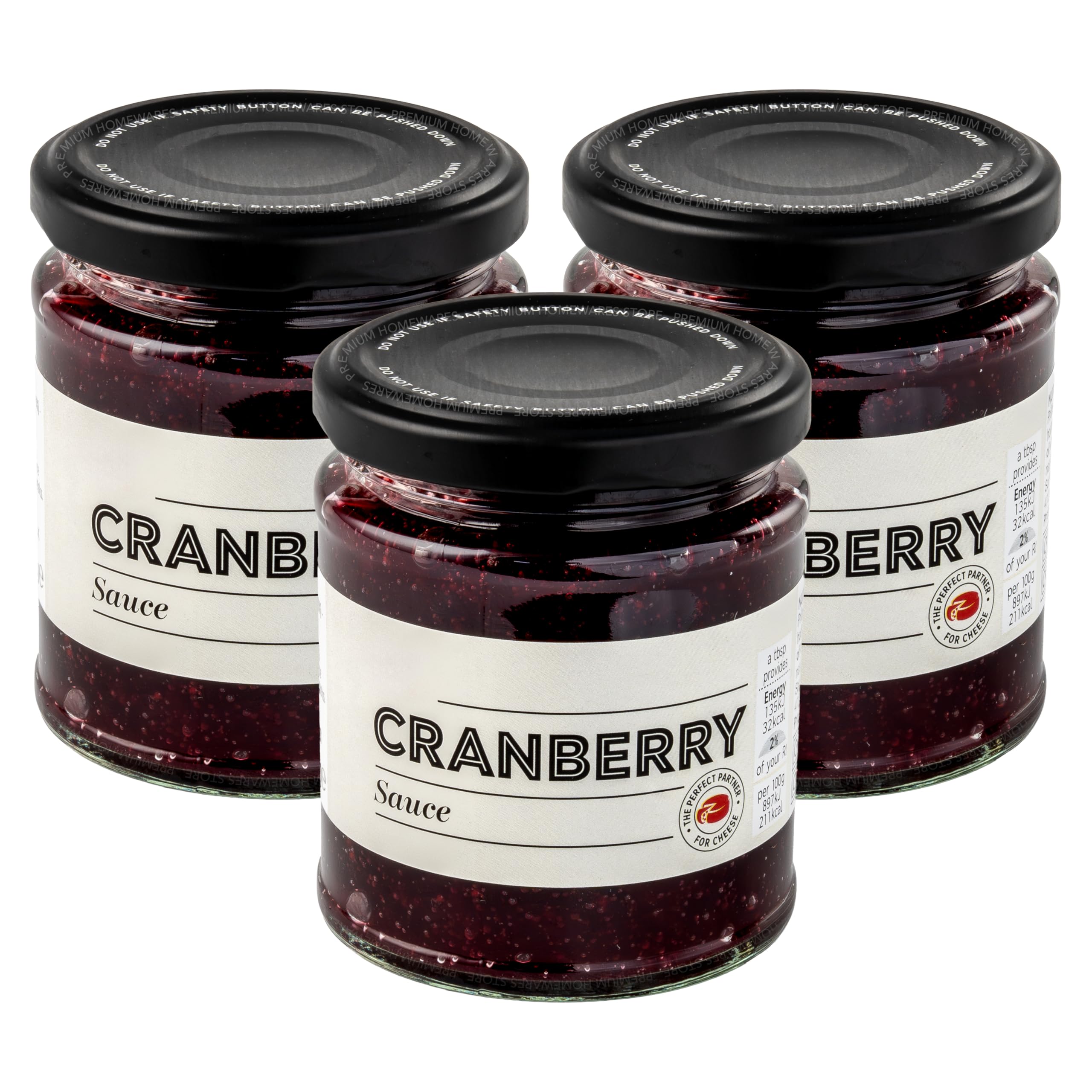 Premium Cranberry Sauce – 3 x 200g Jars for Roast Turkey
