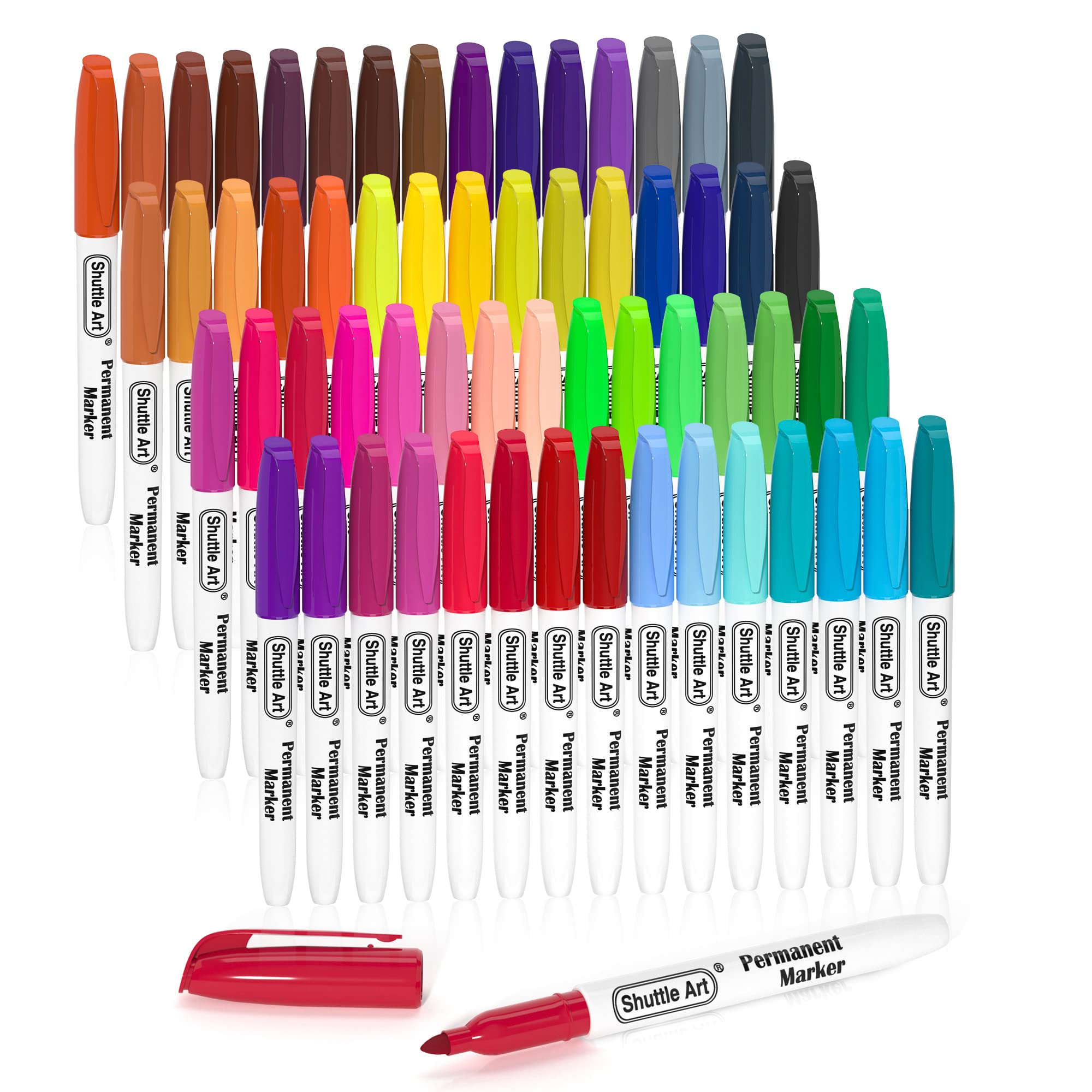 Shuttle Art 60 Permanent Markers | Fine Point Multi-Surface Pens