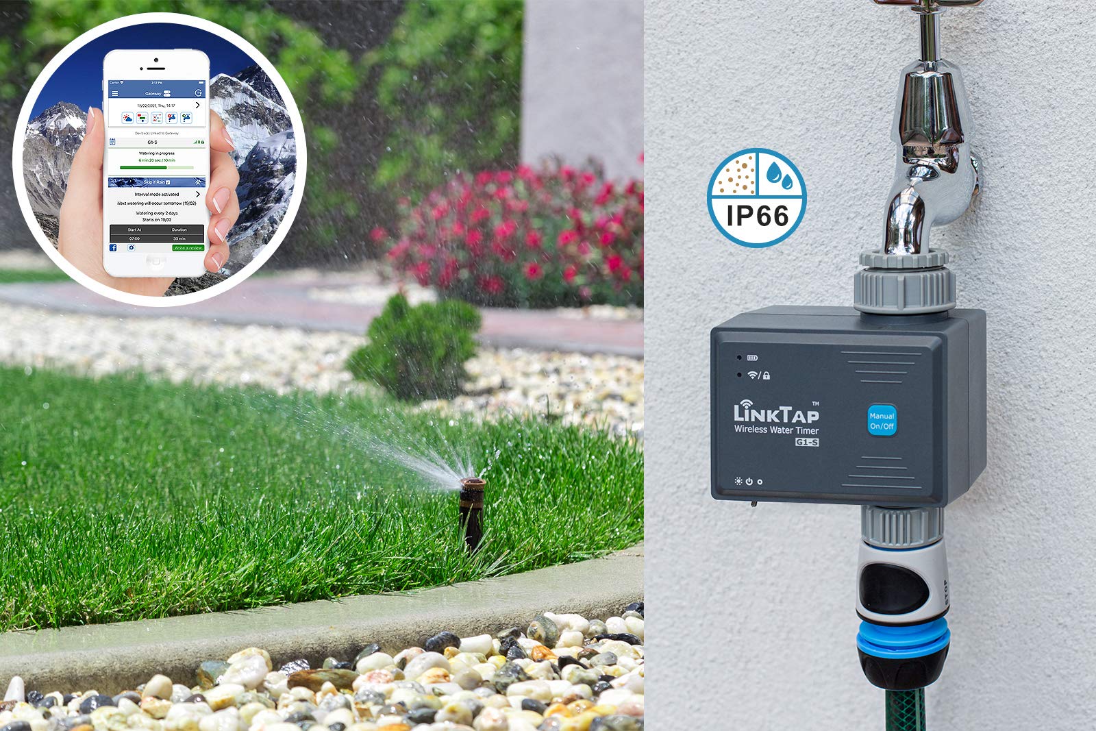 LinkTap G1S Wireless Water Timer – Smart Weather-Aware Irrigation Controller