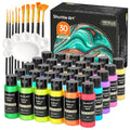 Shuttle Art Metallic Acrylic Paint Set - 30 Colors with Brushes & Palette