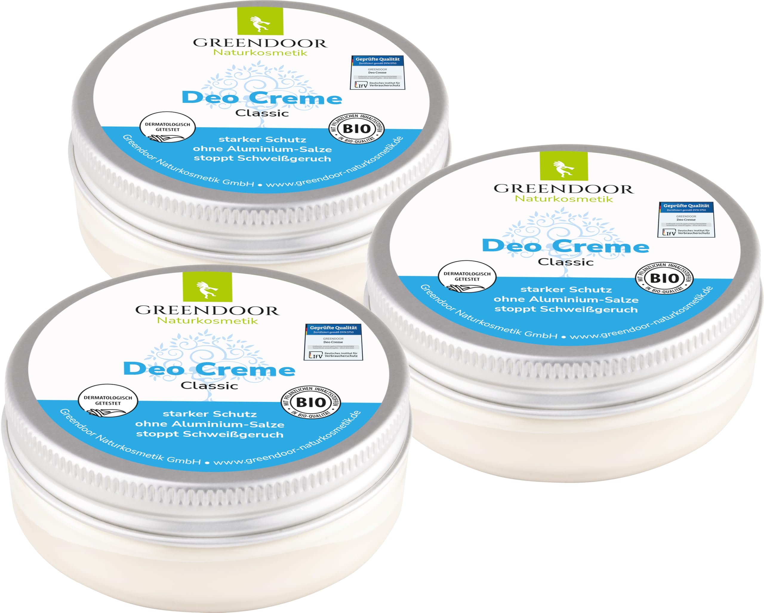 Greendoor Deodorant Cream - Aluminium Free Natural Deodorant - 3 x 50ml