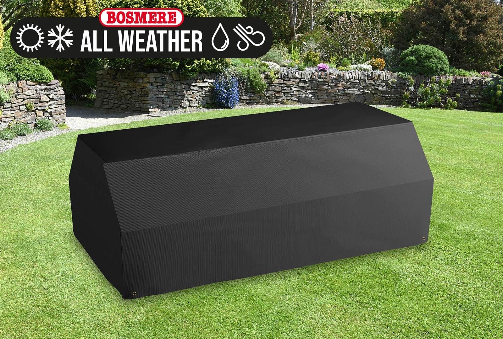 Bosmere Waterproof Picnic Table Cover - Heavy Duty 600D Oxford - Charcoal