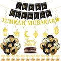 Umrah Mubarak Decoration Set – 38pc Black & Gold Party Kit