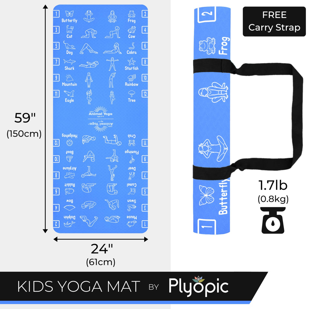 Plyopic Kids Yoga Mat – Non-Slip TPE Exercise Mat for Boys & Girls