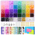 Funtopia 36-Color Glass Beads Kit | 1060 Pcs 8mm Jewelry Making Set