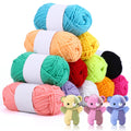 12-Pack DK Acrylic Knitting Yarn - 600g Colorful Crochet Wool