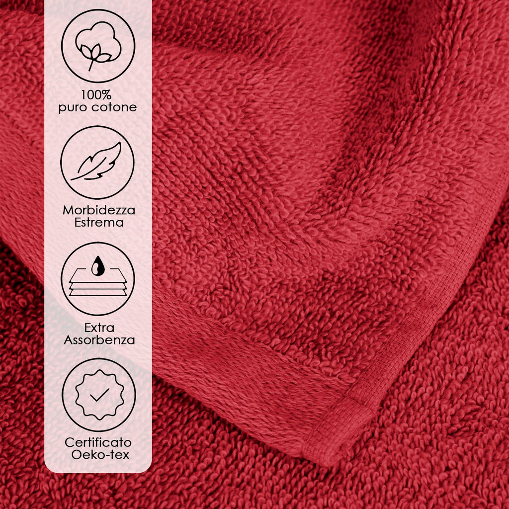 Ruggeri, Set 2 Bath Towels 70x140 cm, Cotton, Red - image 5